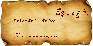 Szlezák Éva névjegykártya